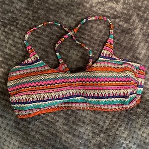 Pink patterned bikini top